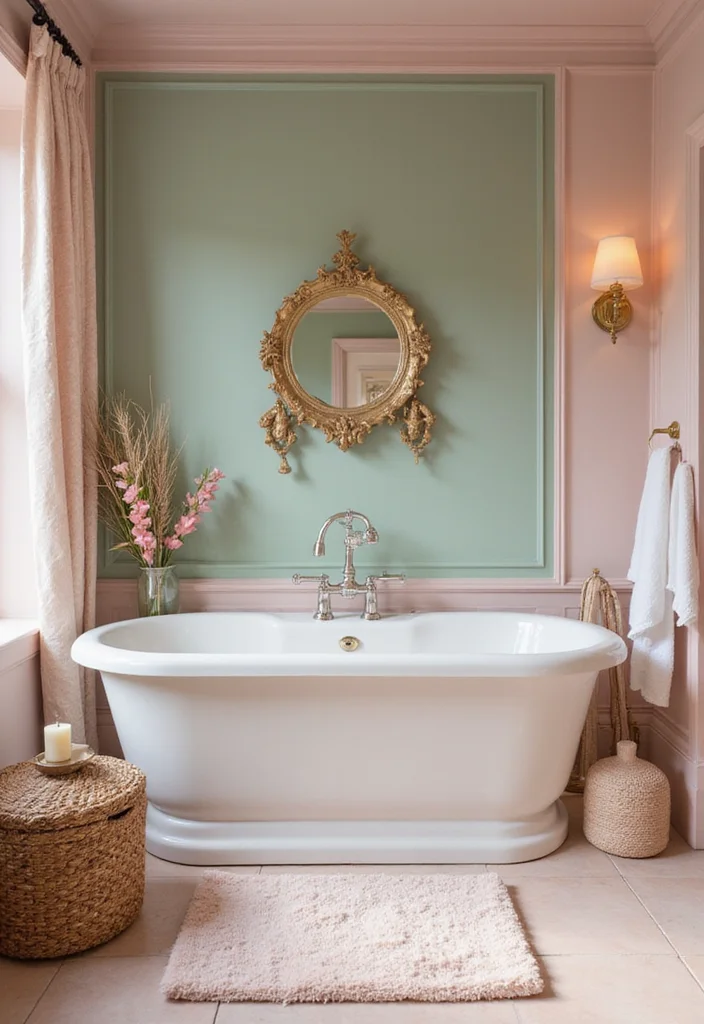14 Romantic Bathroom Ideas With Soft Mood - 3. Romantic Color Schemes