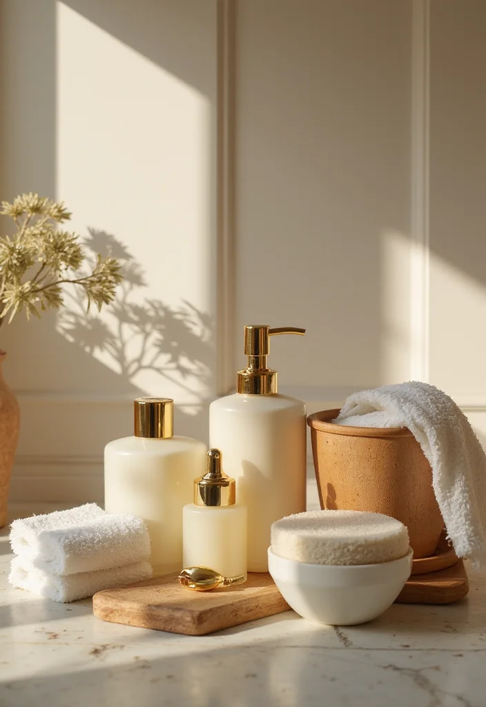 14 Romantic Bathroom Ideas With Soft Mood - 8. Warm Bathing Essentials