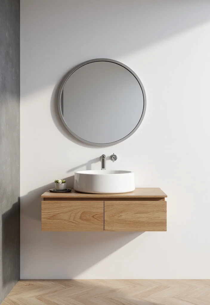 14 Single Vanity Bathroom Ideas That Maximize Space - 1. Sleek Floating Vanities