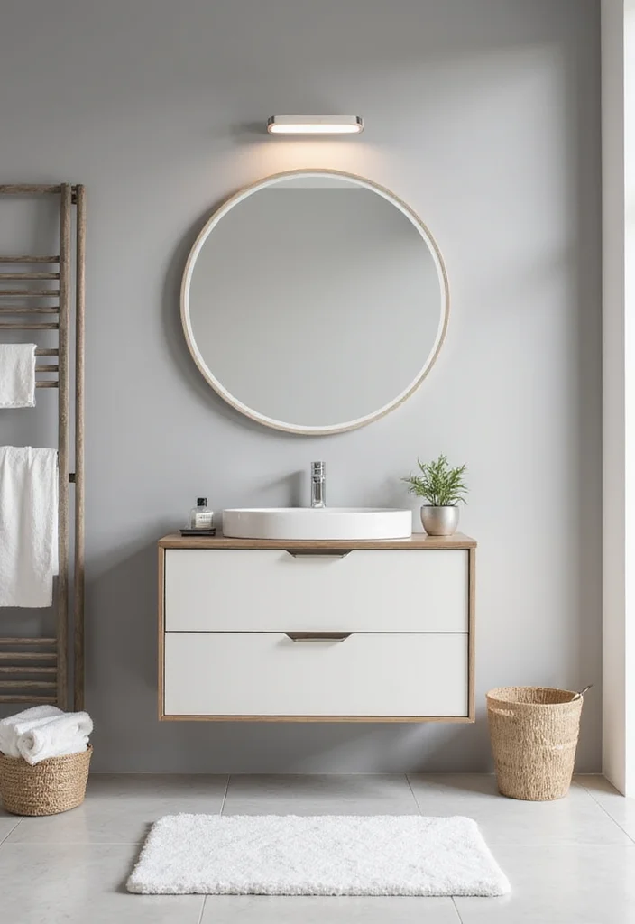 14 Single Vanity Bathroom Ideas That Maximize Space - 6. Minimalist Designs for Clean Lines