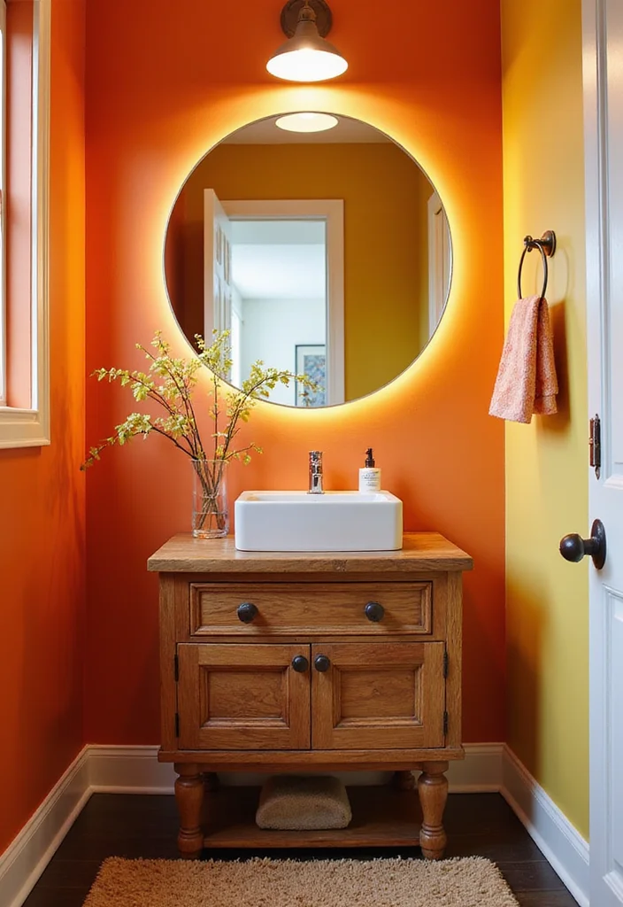 14 Single Vanity Bathroom Ideas That Maximize Space - 7. Colorful Vanities to Add Character