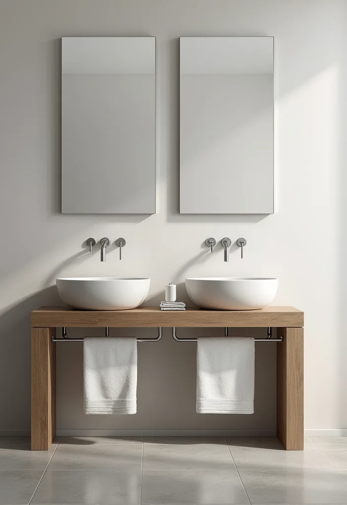 15 Bathroom Console Table Ideas For Stylish Storage - 10. Console Table with Storage Hooks