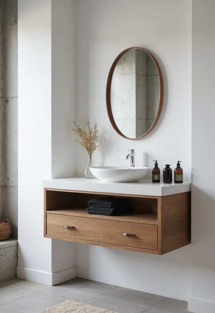 15 Bathroom Console Table Ideas For Stylish Storage - 4. Floating Console Table