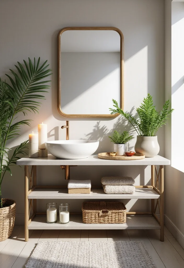 15 Bathroom Console Table Ideas For Stylish Storage - 6. Multi-Level Console Table