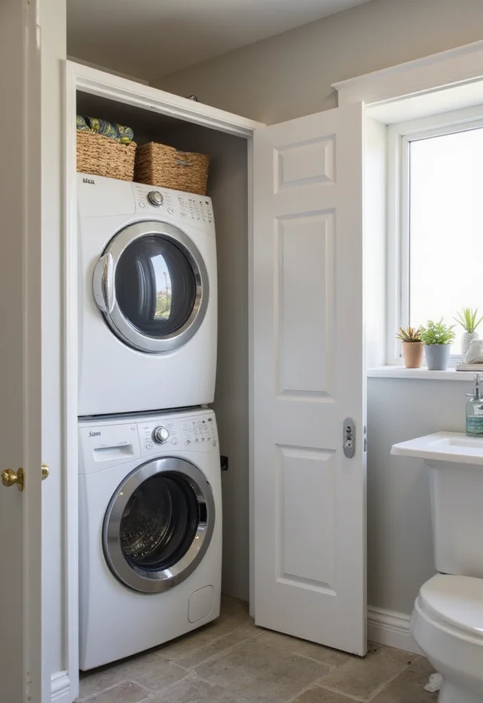 15 Garage Bathroom Ideas For Practical Design - 13. Space for Laundry