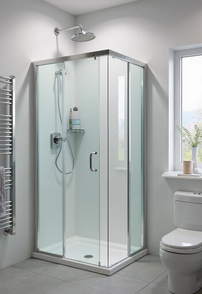 15 Garage Bathroom Ideas For Practical Design - 5. Space-Saving Shower Solutions