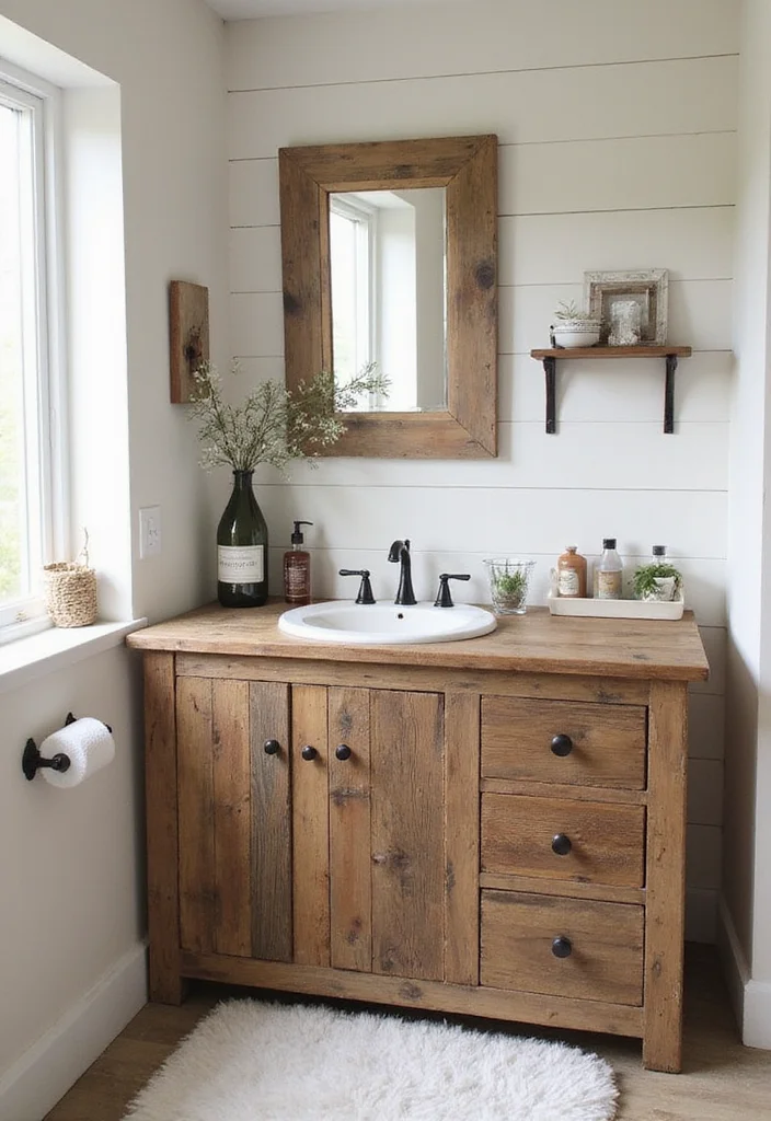 15 Vintage Bathroom Vanity Ideas With Classic Charm - 8. Charming Vanity with Vintage Palettes