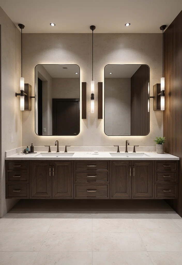 16 Bathroom Ideas With Double Sinks That Work Beautifully - 12. Contemporary Elegance