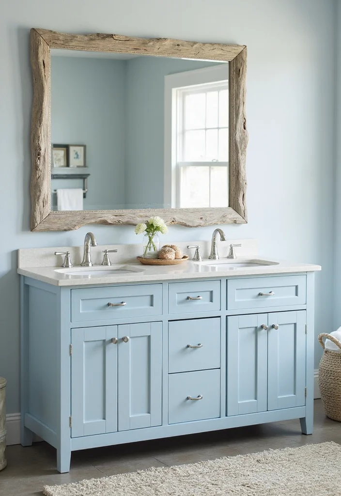 16 Bathroom Ideas With Double Sinks That Work Beautifully - 7. Coastal Vibes
