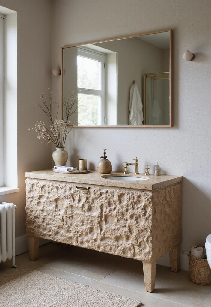 16 Bathroom Ideas With Vanity For Every Style - 14. Textured Surface Vanities