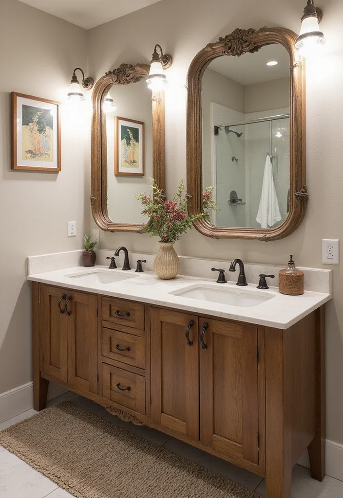 16 Bathroom Vanity Double Sink Ideas That Look Amazing - 15. Personalized Touches