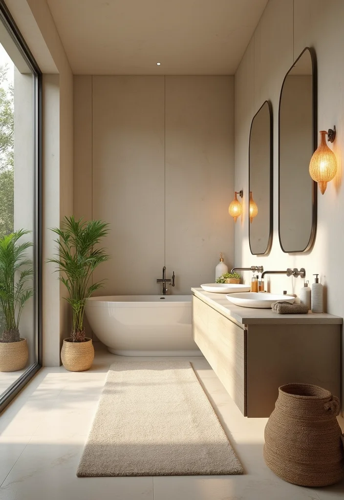 16 Bathroom Vanity Double Sink Ideas That Look Amazing - 5. Spa-Inspired Serenity