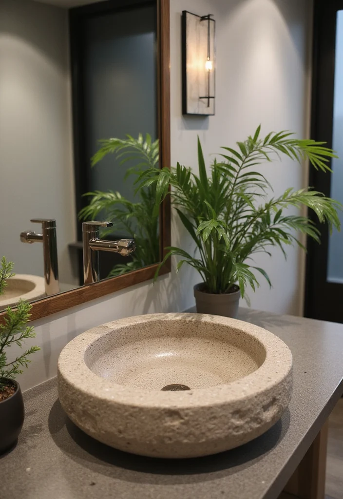 16 Bathroom Washbasin Ideas For Modern Living - 3. Stone Vessel Sinks