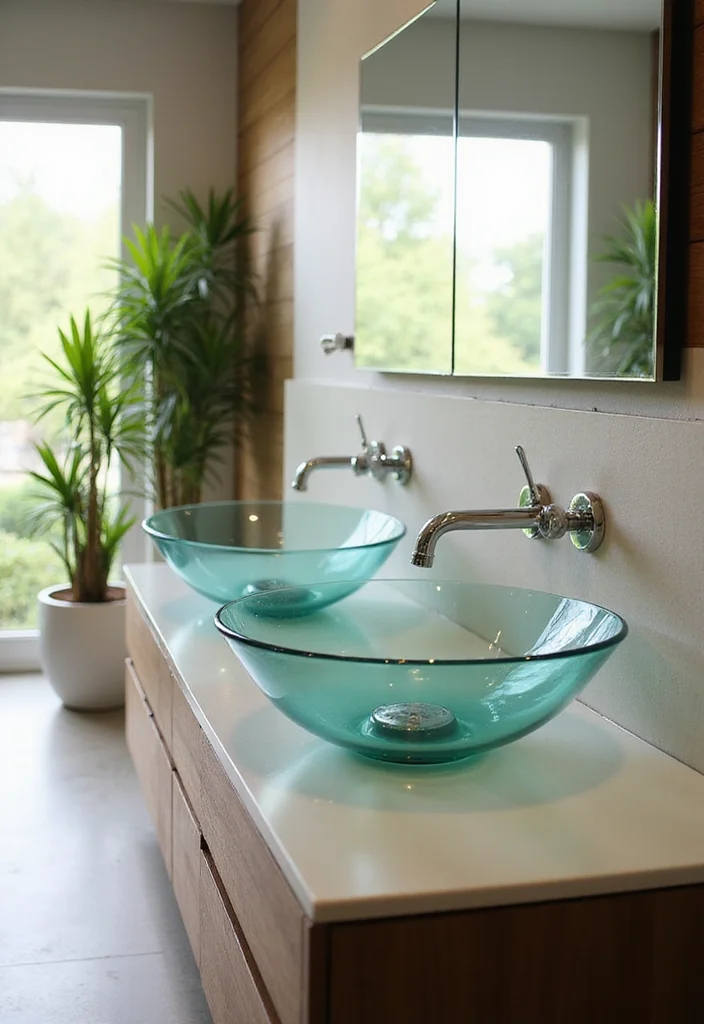 16 Bathroom Washbasin Ideas For Modern Living - 4. Glass Washbasins