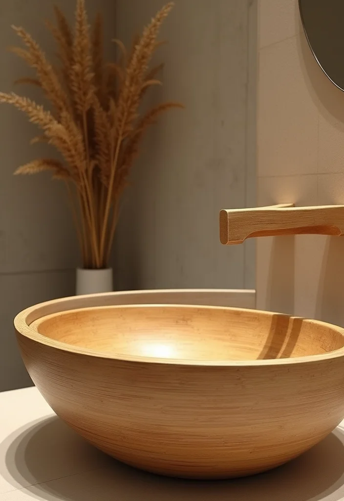 16 Bathroom Washbasin Ideas For Modern Living - 5. Bamboo Basins