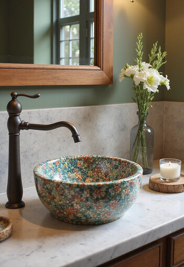 16 Bathroom Washbasin Ideas For Modern Living - 7. Custom Mosaic Sinks