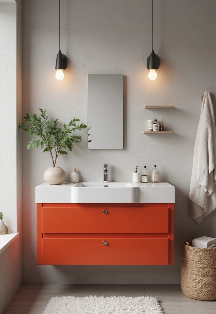 16 Contemporary Bathroom Vanity Ideas For Modern Homes - 14. Bold Colors