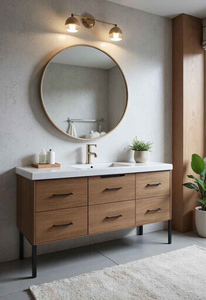 16 Contemporary Bathroom Vanity Ideas For Modern Homes - 9. Mixed Materials