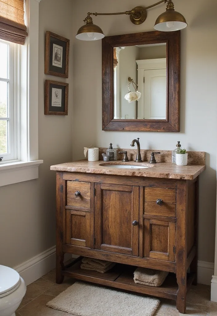 16 Luxury Bathroom Vanity Designs For High End Spaces - 1. Reclaimed Wood Elegance