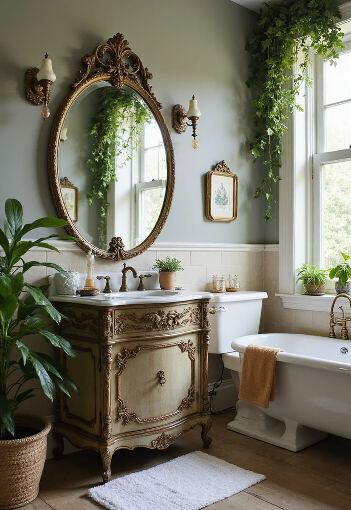 16 Luxury Bathroom Vanity Designs For High End Spaces - 4. Vintage Chic