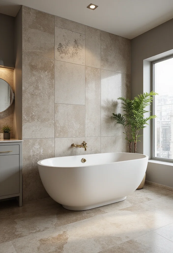 18 Bathroom Backsplash Ideas That Transform The Space - 11. Sustainable Porcelain Tiles