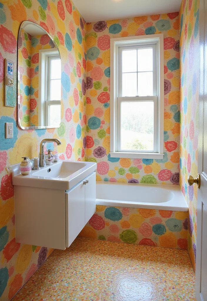 18 Bathroom Backsplash Ideas That Transform The Space - 13. Colorful Laminate Sheets