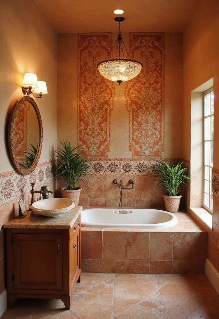 18 Bathroom Backsplash Ideas That Transform The Space - 14. Terracotta Mosaic