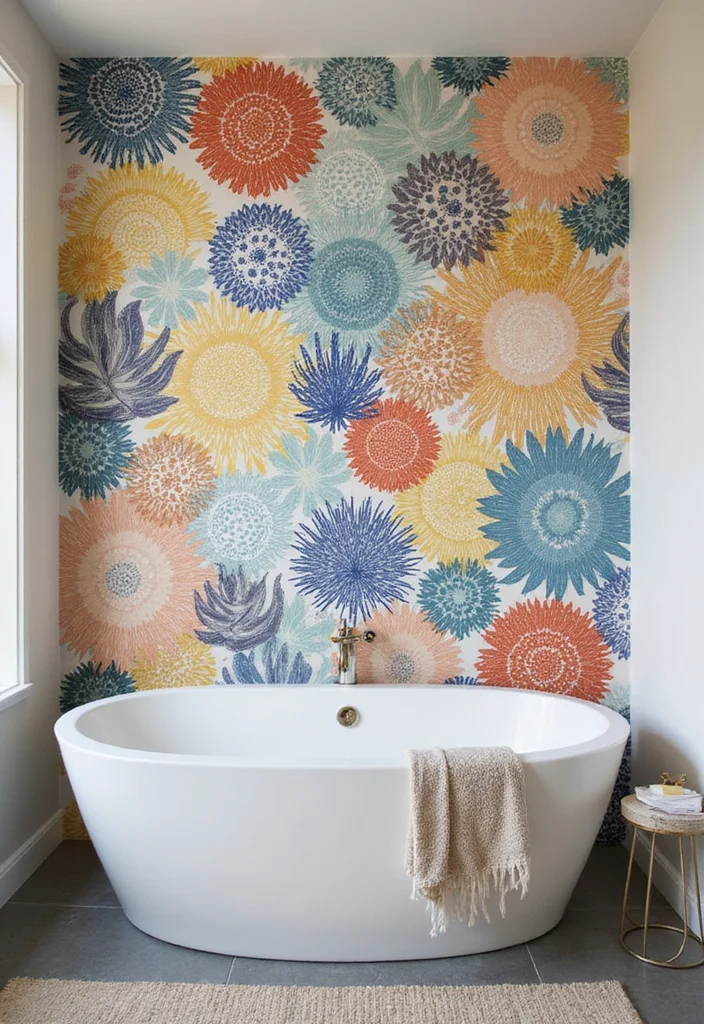 18 Bathroom Backsplash Ideas That Transform The Space - 15. Eco-Friendly Wallpaper Panels