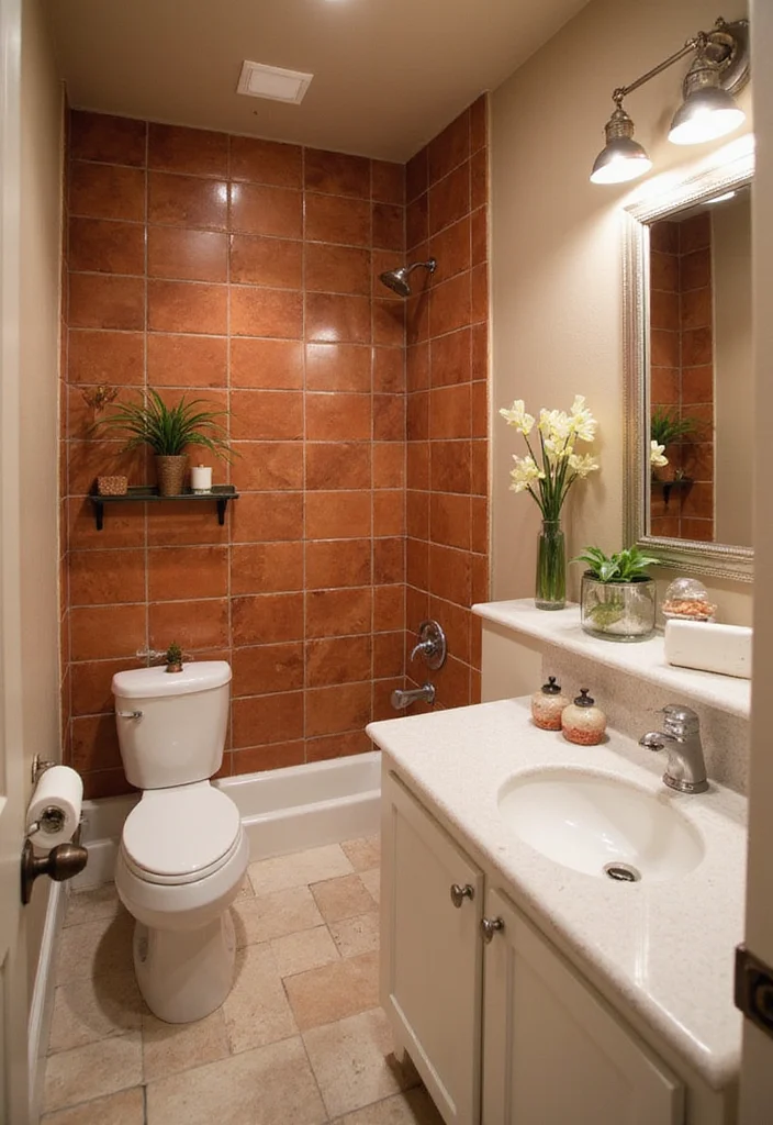 18 Bathroom Backsplash Ideas That Transform The Space - 7. Terracotta Tiles