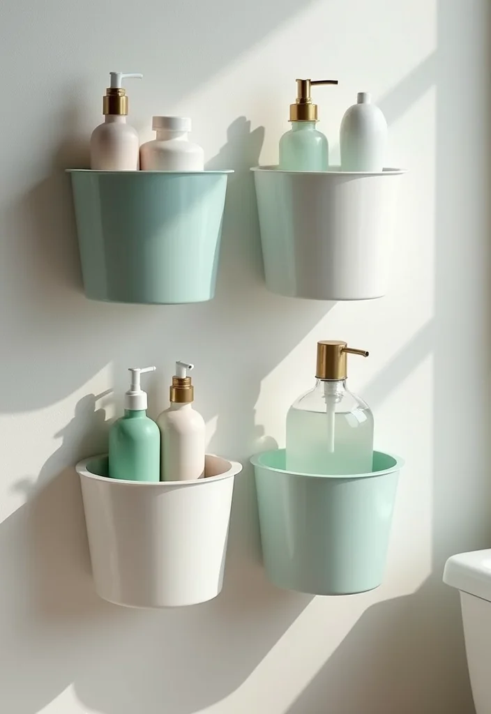 18 Bathroom Storage Ideas That Keep Things Organized - 11. Wall-Mounted Containers