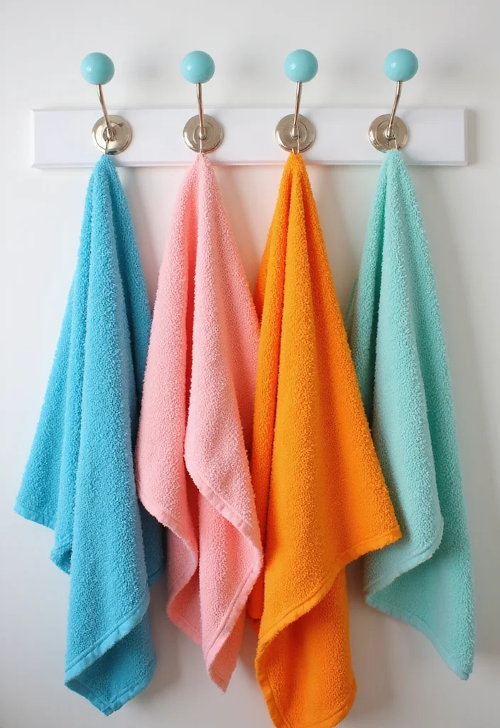 18 Bathroom Storage Ideas That Keep Things Organized - 15. Bathroom Hooks with Style