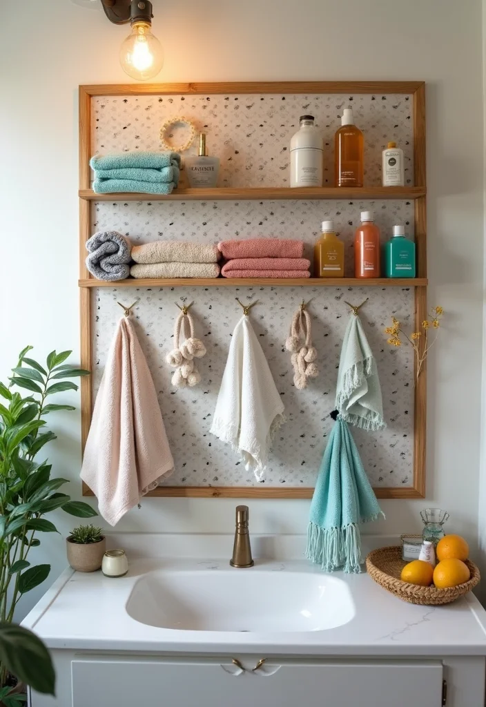 18 Bathroom Storage Ideas That Keep Things Organized - 17. Pegboards for Flexible Organization