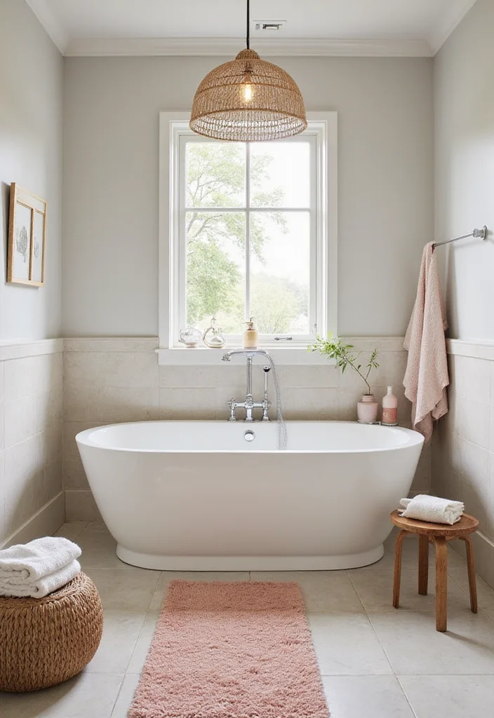 18 Neutral Bathroom Ideas That Feel Calm - 17. Soft Color Accents