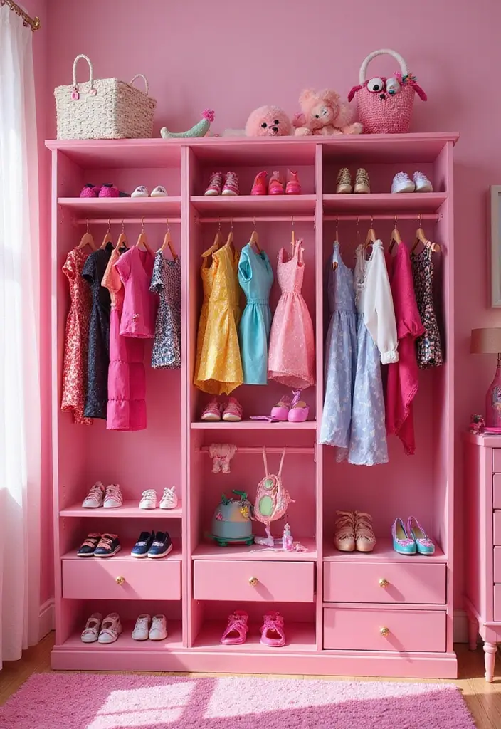 25 Barbie Bedroom Ideas for Kids That Are Pretty in Pink - 16. Barbie Dress-Up Station