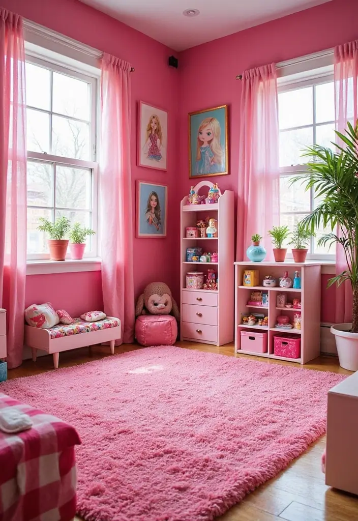 25 Barbie Bedroom Ideas for Kids That Are Pretty in Pink - 17. Barbie-inspired Play Area