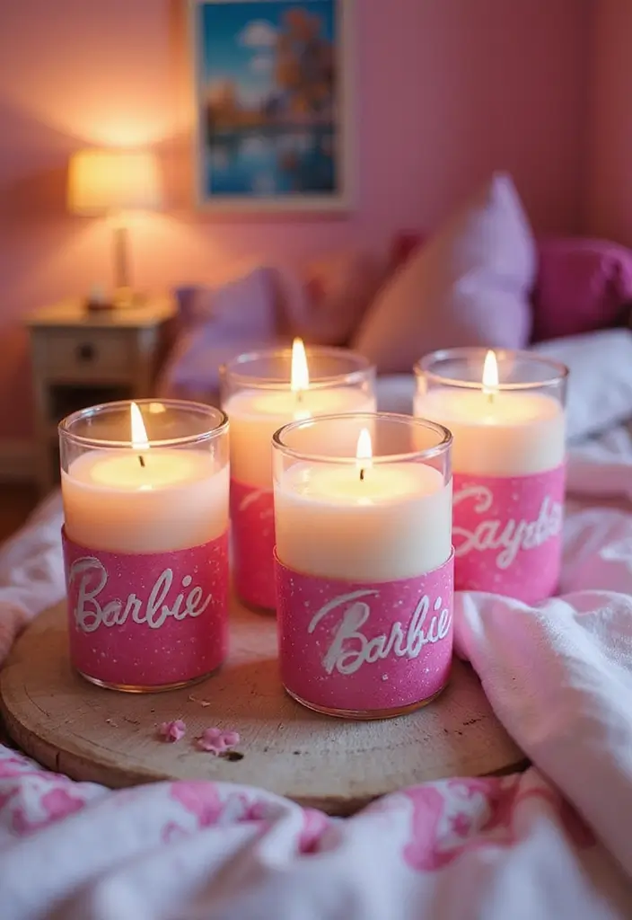25 Barbie Bedroom Ideas for Kids That Are Pretty in Pink - 24. Barbie-themed Scented Candles
