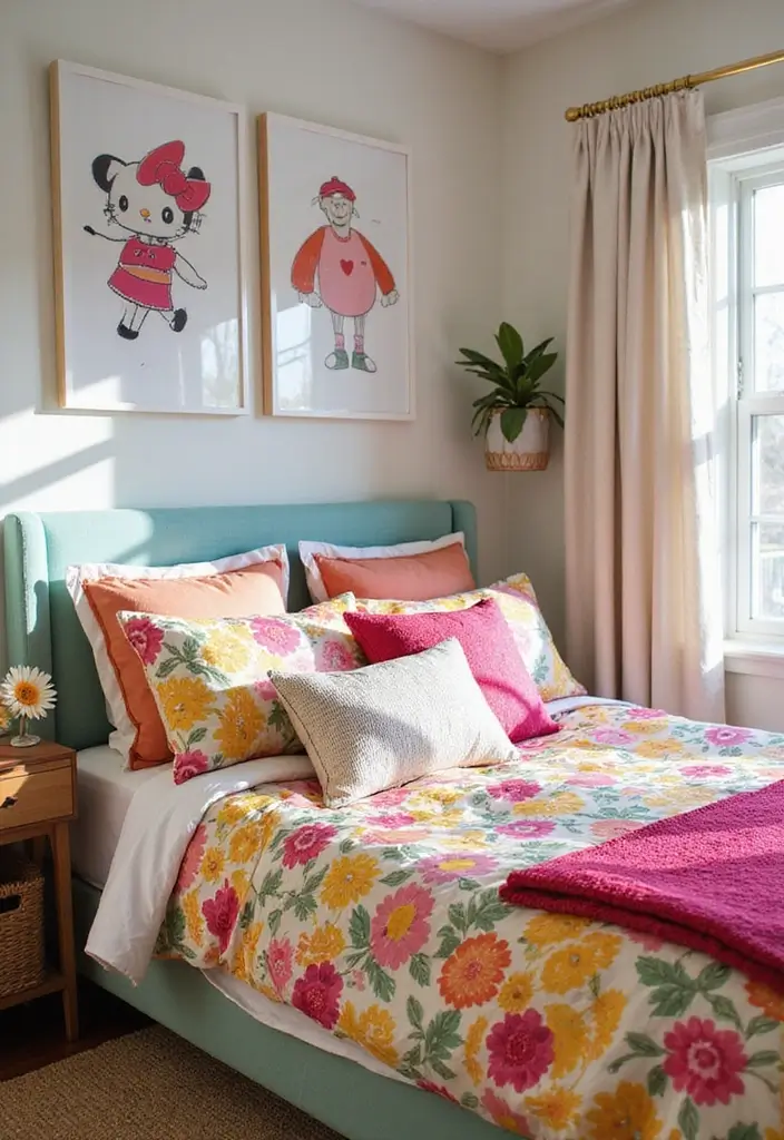 25 Bloxburg Parents Bedroom Ideas That Feel Elegant and Warm - 24. Vibrant Bedding Sets