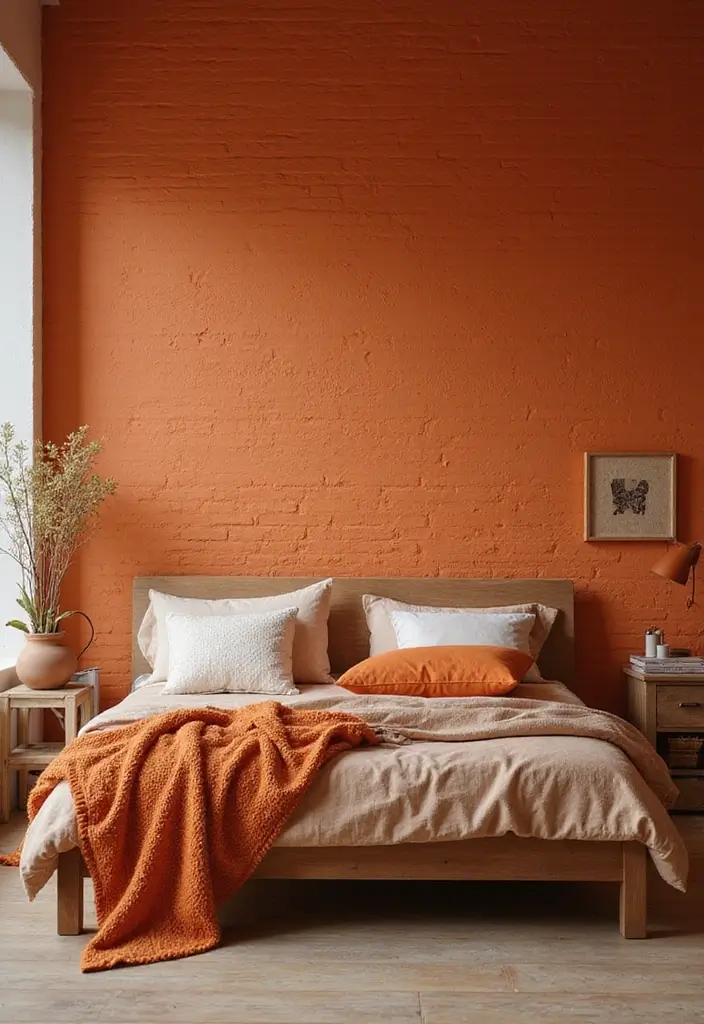 25 Burnt Orange Bedroom Ideas That Feel Warm and Trendy - 14. Textured Walls
