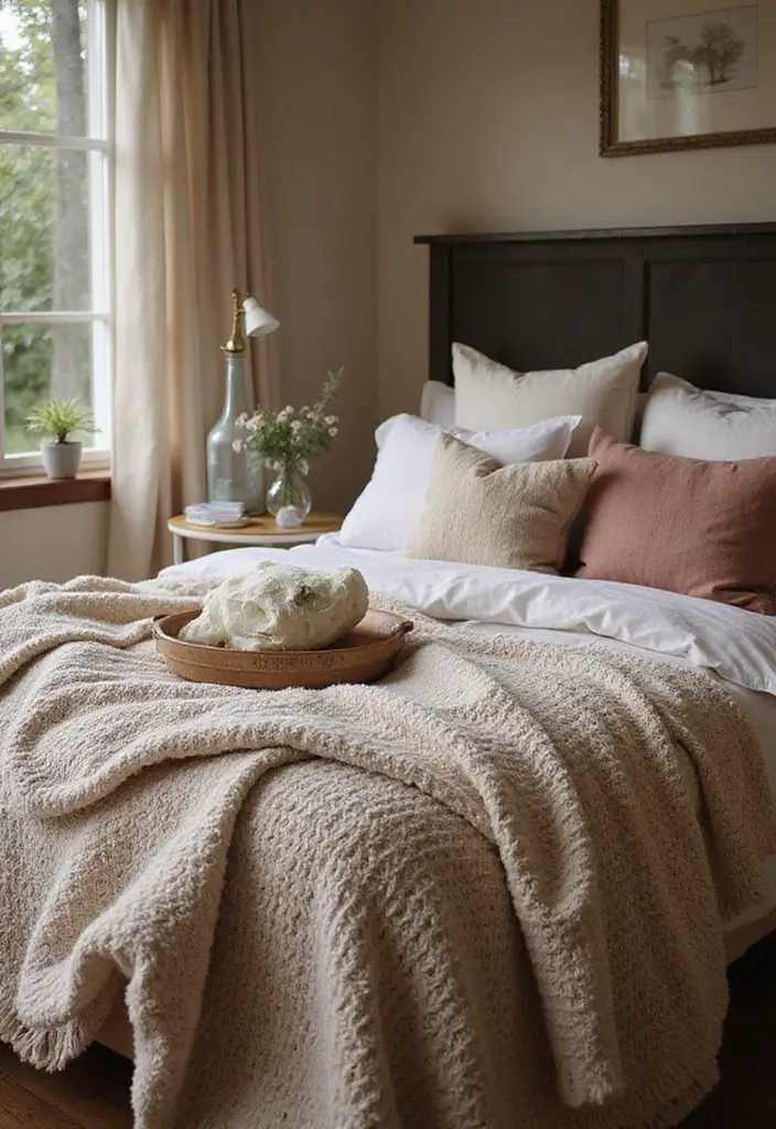 25 Cottage Core Bedroom Ideas That Bring Whimsical Charm Home - 17. Layered Bedding