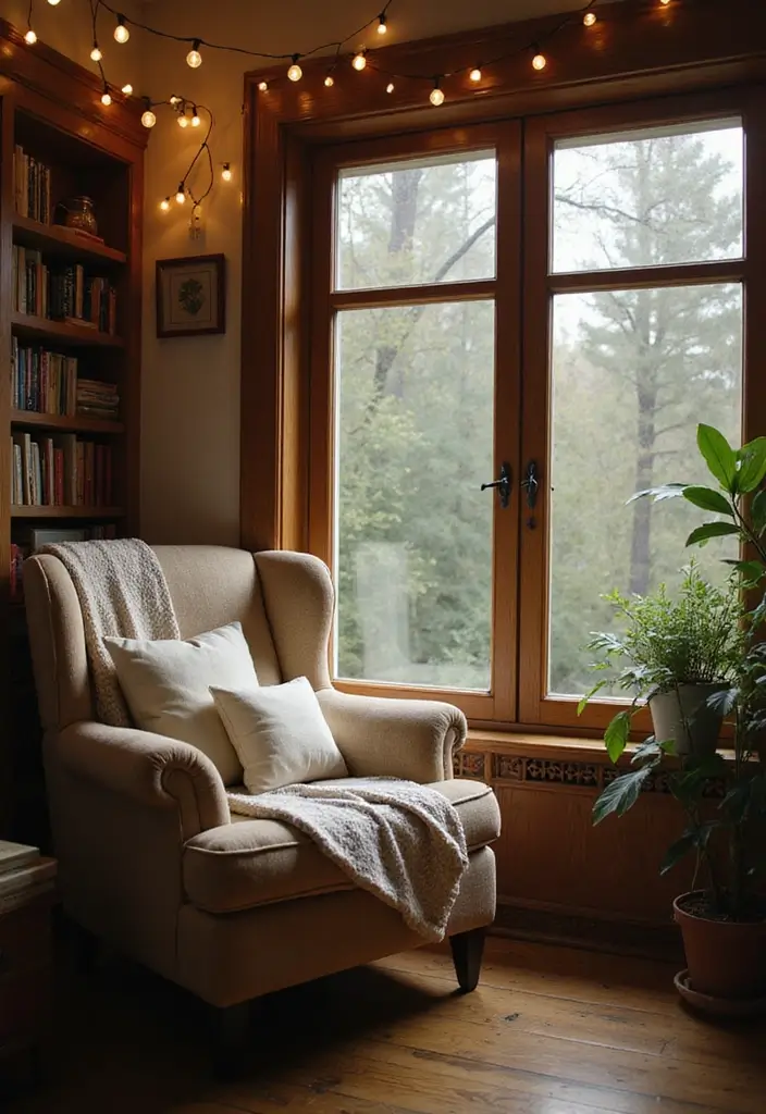 25 Cottage Core Bedroom Ideas That Bring Whimsical Charm Home - 4. Cozy Reading Nook