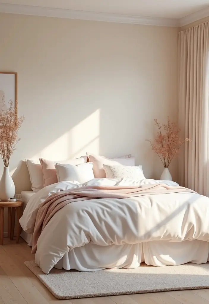 25 Cottage Core Bedroom Ideas That Bring Whimsical Charm Home - 8. Neutral Color Palette