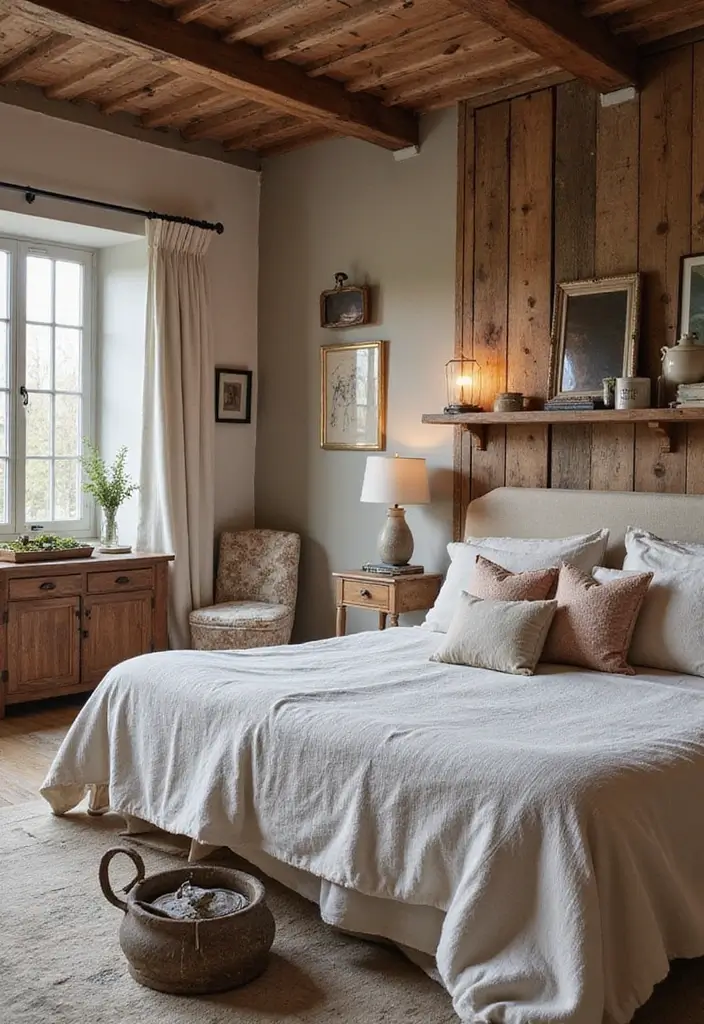 25 Grown Women Bedroom Ideas That Balance Comfort & Confidence - 19. Rustic Farmhouse Aesthetic