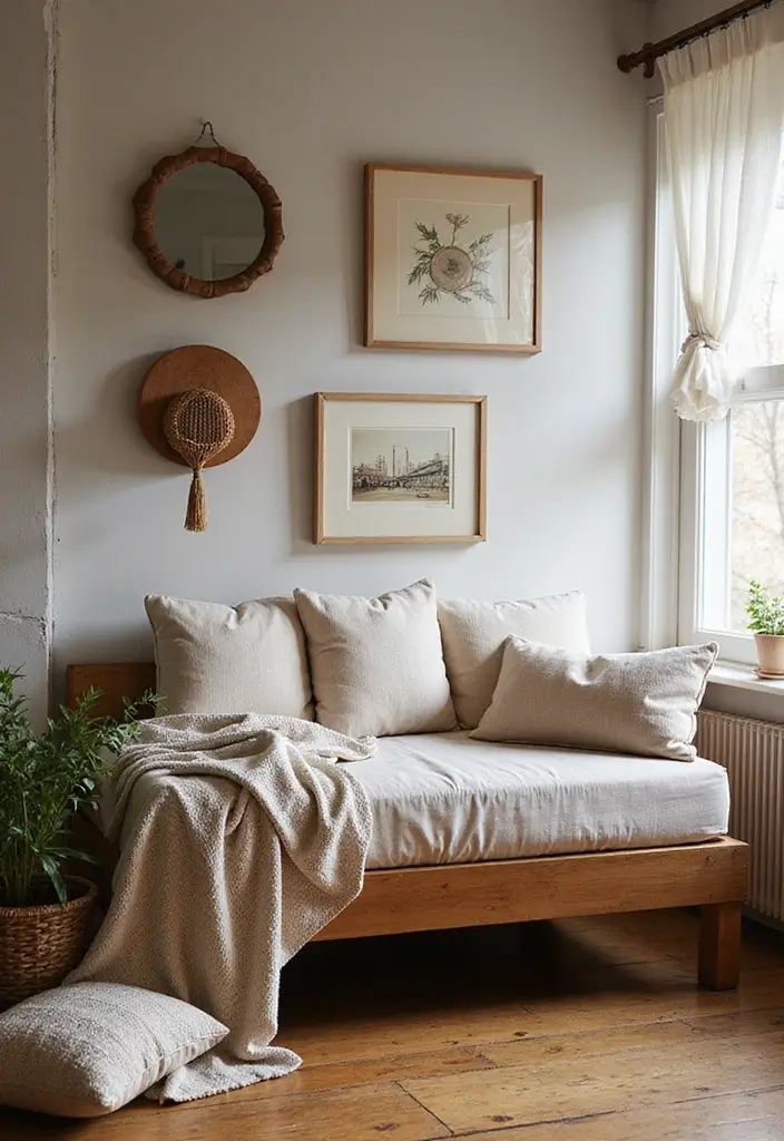 25 Low Bed Ideas for a Cozy Bedroom That Feel Zen & Grounded - 21. Low Daybed