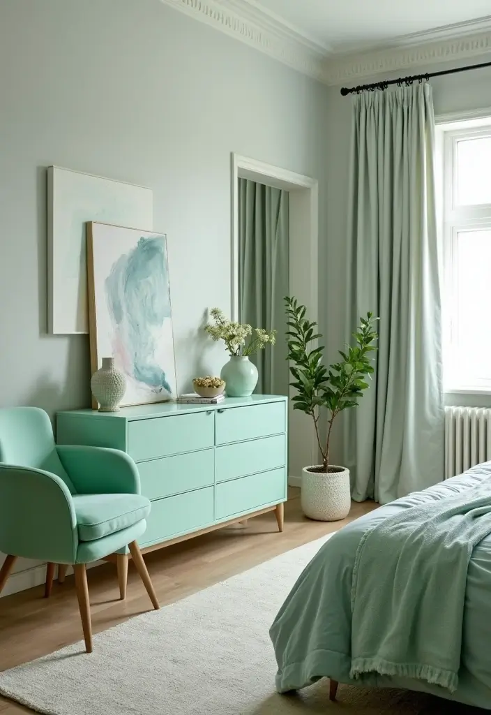 25 Mint Green Bedroom Ideas That Feel Cool & Refreshing - 3. Mint Green Furniture