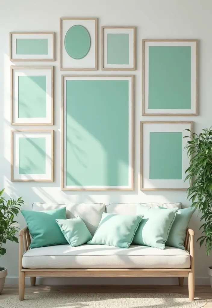 25 Mint Green Bedroom Ideas That Feel Cool & Refreshing - 6. Mint Green Wall Art