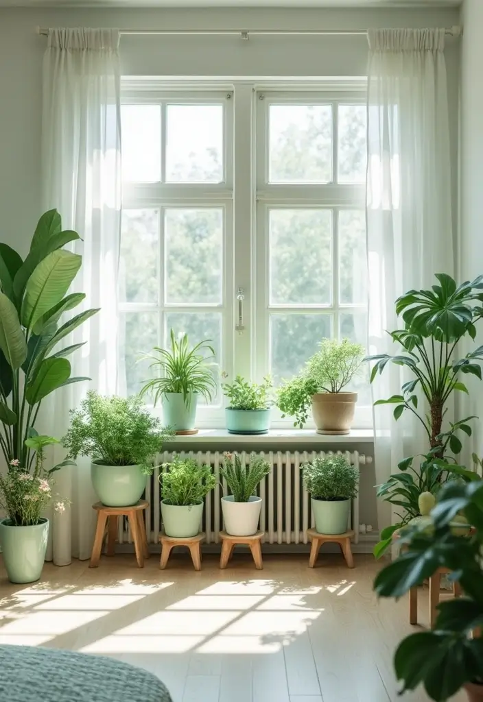 25 Mint Green Bedroom Ideas That Feel Cool & Refreshing - 9. Mint Green Plants