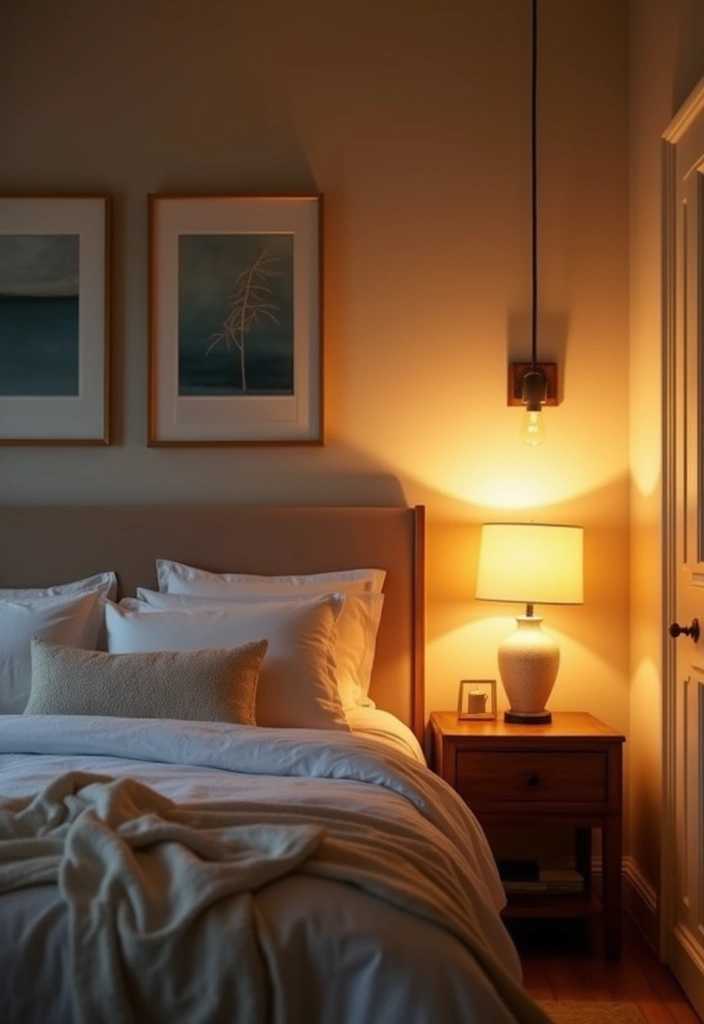25 Small Primary Bedroom Ideas That Feel Calm & Luxurious - 18. Layered Lighting