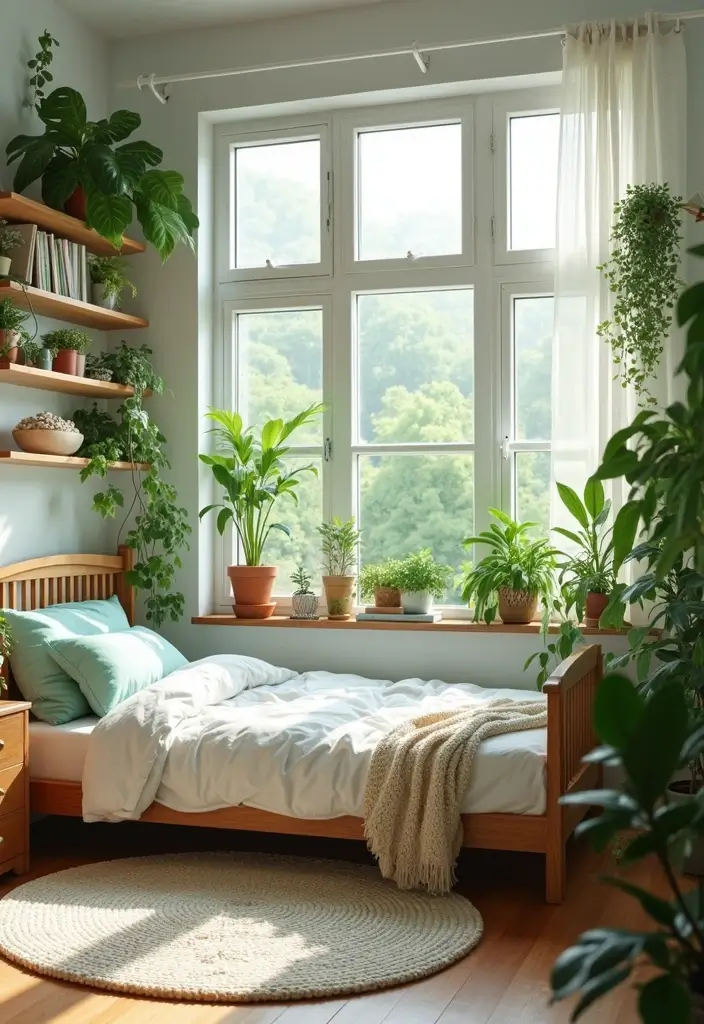 25 Small Primary Bedroom Ideas That Feel Calm & Luxurious - 9. Indoor Plants for Freshness