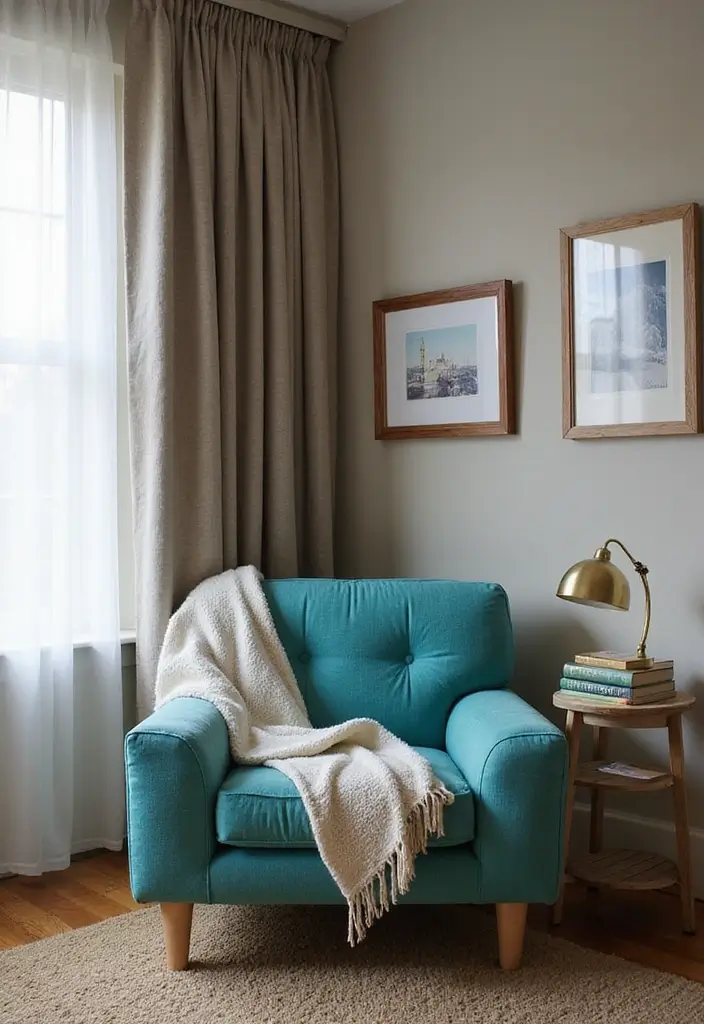 25 Turquoise Bedroom Ideas for Adults That Calm the Soul - 19. Cozy Reading Nook