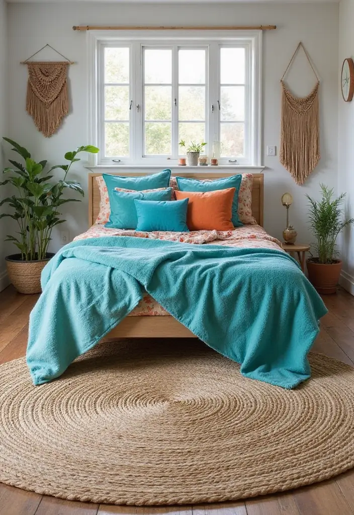 25 Turquoise Bedroom Ideas for Adults That Calm the Soul - 2. Bohemian Sanctuary